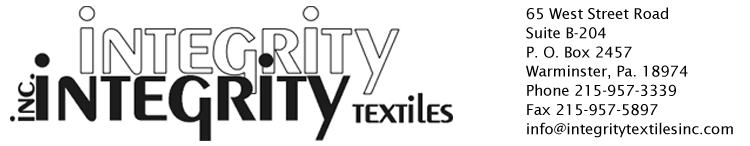 integrity textiles: 65 west street road,suite b-204, po box 2457, warminster, pa. 18974,phone-215-957-5897